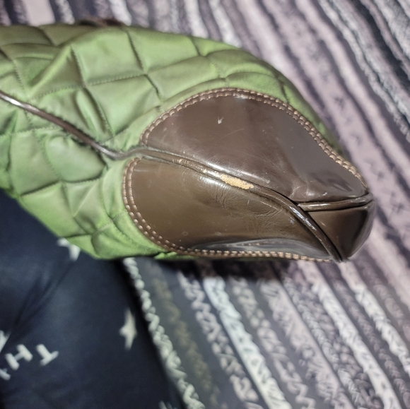 Burberry Green/Brown Quilted Nylon Brook Hobo Bag - Picture 8 of 13